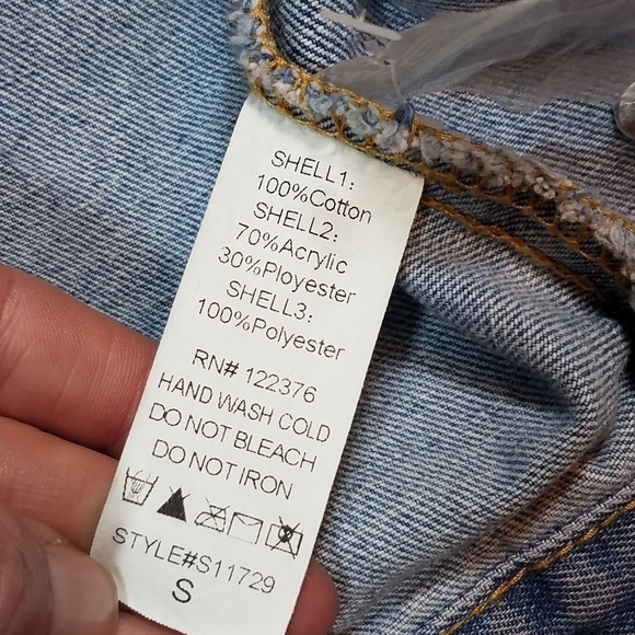 Mustard Seed Studded Denim Jean Jacket Small - Picture 5 of 7